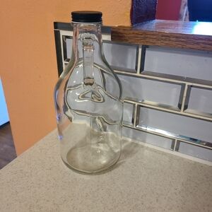 Estate Clear Glass Bottle with Black Cap